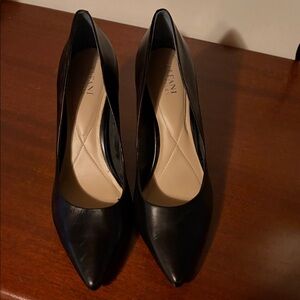 Alfani Black Pointed-Toe Leather Pumps
